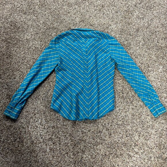 NY&Co Shirt Button Down Ruffle Long Sleeve: NWOT: Women's Size M - 1847 - Picture 2 of 3